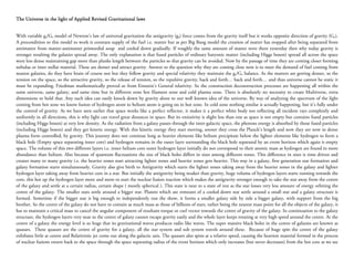 The Universe in the light of Applied Revised Gravitational laws


With variable ga/Ga model of Newton’s law of universal gravitation the antigravity (ga) force comes from the gravity itself but it works opposite direction of gravity (Ga).
A precondition to this model to work is constant supply of the fuel i.e. matter but as per Big Bang model the creation of matter has stopped after being separated from
antimatter from matter-antimatter primordial soup and cooled down gradually. If roughly the same amount of matter were there yesterday then why today gravity is
stronger resulting the galaxies spread away. The only explanation is that fused particles of ordinary baryonic matter (including Higgs boson) spread all across the space
were less dense maintaining gap more than planks length between the particles so that gravity can be avoided. Now by the passage of time they are coming closer forming
nebulae or inter stellar material. These are denser and attract gravity. Answer to the question why they are coming close now is to meet the demand of fuel coming from
nearest galaxies, do they have brain of course not but they follow gravity and special relativity they maintain the ga/Ga balance. As the matters are getting denser, so the
tension on the space, so the attractive gravity, so the release of tension, so the repulsive gravity, back and forth… back and forth… and thus universe cannot be static it
must be expanding. Friedman mathematically proved so from Einstein’s General relativity. So the construction deconstruction processes are happening all within the
same universe, same galaxy, and same time but in different zone hot filament zone and cold plasma zone. There is absolutely no necessity to create Multiverse, extra
dimensions to hold that. Any such idea can easily knock down by gravity alone to our well known idea of the universe. By way of analyzing the spectrum of the light
coming from hot zone we know fusion of hydrogen atom to helium atom is going on in hot zone. In cold zone nothing similar is actually happening, but it’s fully under
the control of gravity. As we have seen earlier that space works like a perfect reflector, it makes it a perfect white body too reflecting all incident rays completely and
uniformly in all directions, this is why light can travel great distances in space. But its emissivity is slight less than one as space is not empty but contains fused particles
(including Higgs boson) at very low density. As the radiation from a galaxy passes through the inter-galactic space, the photons energy is absorbed by those fused particles
(including Higgs boson) and they get kinetic energy. With this kinetic energy they start moving, sooner they cross the Planck’s length and now they are now in dense
plasma form controlled, by gravity. This journey does not continue long as heavier elements like helium precipitate below the lighter elements like hydrogen to form a
black hole (Empty space separating inner core) and hydrogen remains in the outer layer surrounding the black hole separated by an event horizon which again is empty
space. The volume of this two different layers i.e. inner helium core outer hydrogen layer initially do not correspond to their atomic mass as hydrogen are found in more
abundance than helium. Also because of quantum fluctuations the size of black holes differs in sizes among different zones. This difference in sizes is time driven and
creates many to many gravity i.e. the heavier zones start attracting lighter zones and heavier zones gets heavier. This way in a galaxy, first generation star formation and
galaxy formation starts simultaneously. Gravity also give birth to Antigravity which starts the lighter zones taking away from the heavier zones in the galaxy and lighter
hydrogen layer taking away from heavier core in a star. But initially the antigravity being weaker than gravity, huge volume of hydrogen layers starts running towards the
core, this hot up the hydrogen layer more and more to start the nuclear fusion reaction which makes the antigravity stronger enough to take the star away from the centre
of the galaxy and settle at a certain radius, certain shape ( mostly spherical ). This state is near to a state of rest as the star losses very less amount of energy orbiting the
centre of the galaxy. The smaller stars settle around a bigger star. Planets which are remnant of a cooled down star settle around a small star and a galaxy structure is
formed. Sometime if the bigger star is big enough to independently run the show, it forms a smaller galaxy side by side a bigger galaxy, with support from the big
brother. So the centre of the galaxy do not have to contain as much mass as those of billions of stars, rather being the nearest mass point for all the objects of the galaxy, it
has to maintain a critical mass to cancel the angular component of resultant torque or curl vector towards the centre of gravity of the galaxy. In continuation to the galaxy
structure, the hydrogen layers very near to the centre of galaxy cannot escape gravity easily and the whole layer keeps rotating at very high speed around the centre. At the
centre of a galaxy the energy level is so huge that its gravitational waves produces radio like waves. The super massive black holes in the centre of galaxies are known as
quasars. These quasars are the centre of gravity for a galaxy, all the star system and sub system travels around these. Because of huge spin the centre of the galaxy
exfoliates little at centre and Relativistic jet come out along the galactic axis. The quasars also spins at a relative speed, causing the heaviest material formed in the process
of nuclear fusions return back to the space through the space separating radius of the event horizon which only increases (but never decreases) from the hot core as we see
 