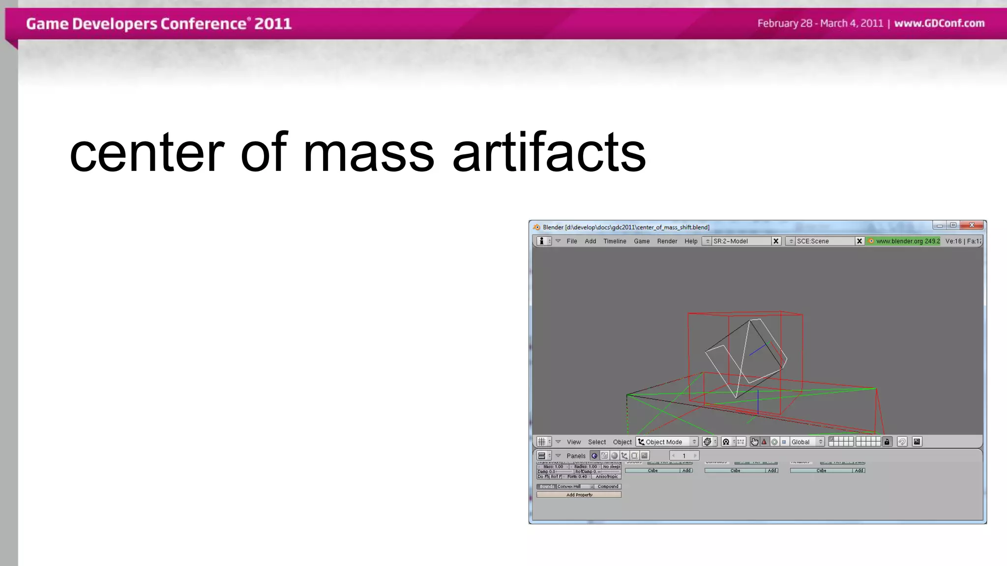 center of mass artifacts
 