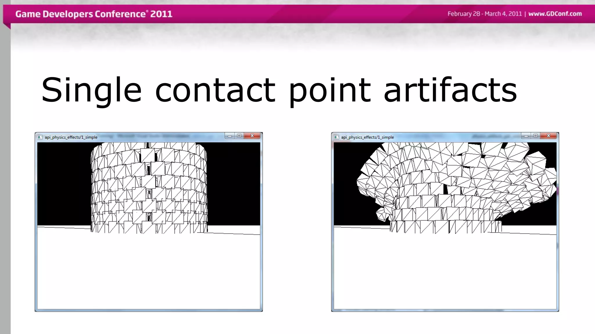 Single contact point artifacts
 