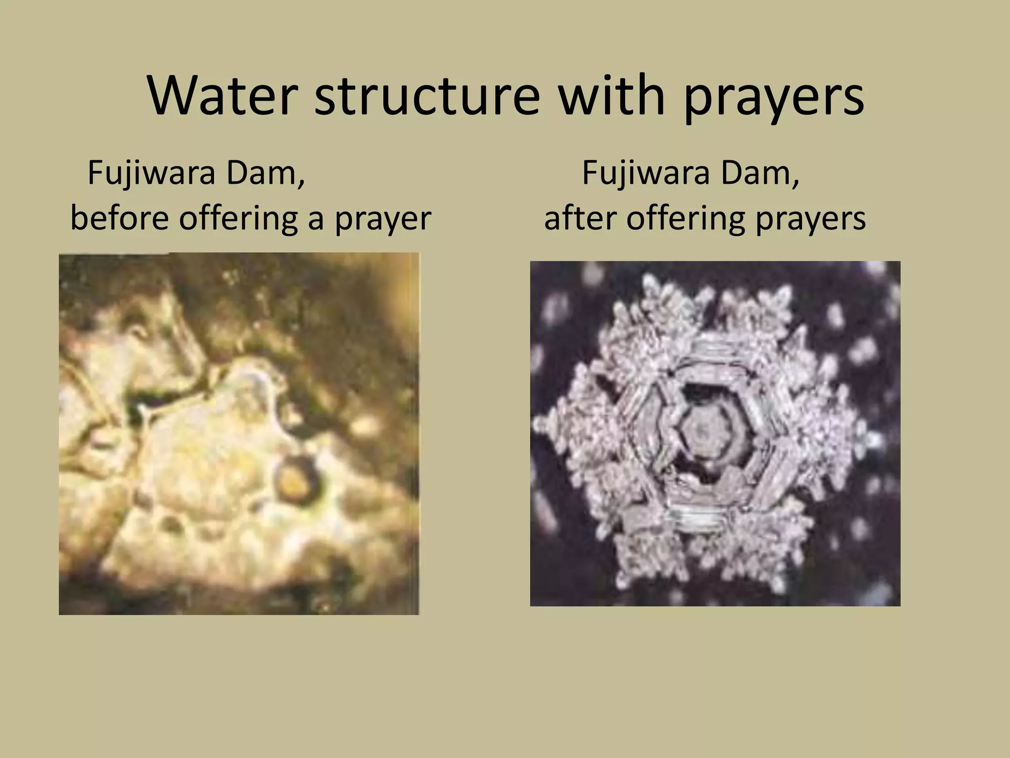 Water structure with prayers     Fujiwara Dam,                                Fujiwara Dam,   before offering a prayer             after offering prayers