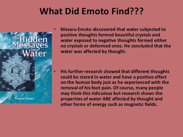 changes in structure of water with emotions