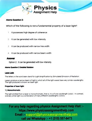 physics assignment help- Atoms | PDF