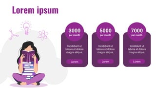 Lorem ipsum
Incididunt ut
labore et dolore
magna aliqua.
Lorem
3000
per month
Incididunt ut
labore et dolore
magna aliqua.
Lorem
5000
per month
Incididunt ut
labore et dolore
magna aliqua.
Lorem
7000
per month
 