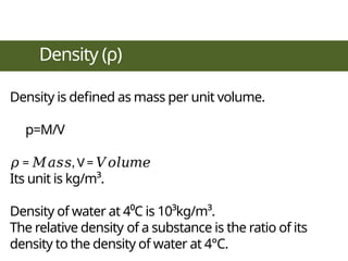 Density Sign In Physics physics chapter 10.pptx for class 11th physics | PPTX