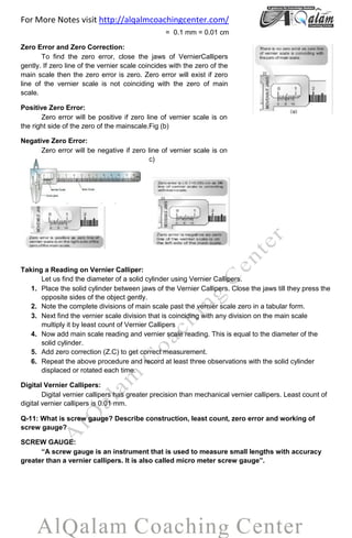 Physics chapter 1 9th | PDF