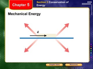 Mechanical Energy Section 3  Conservation of   Energy Chapter  5 