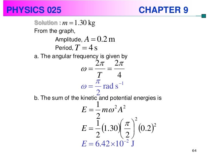 Physics chapter 9 simple harmonic motion