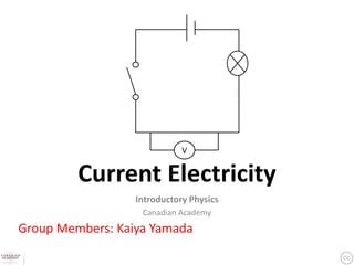 V


         Current Electricity
                  Introductory Physics
                   Canadian Academy
Group Members: Kaiya Yamada
 