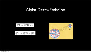 Alpha Decay/Emission
Tuesday, May 28, 13
 