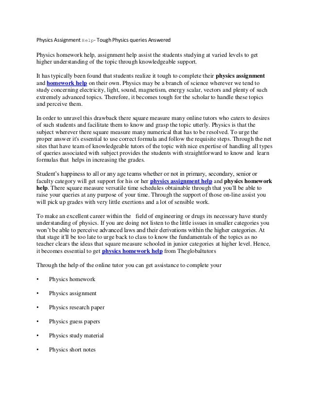 Homework help solutions