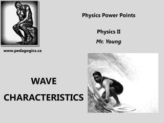 WAVE
CHARACTERISTICS
Physics Power Points
Physics II
Mr. Young
www.pedagogics.ca
 