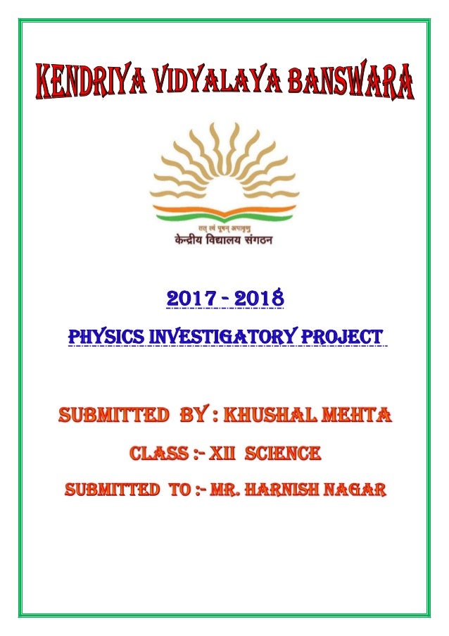 investigatory project for class 11 physics investigatory project for class 11 physics