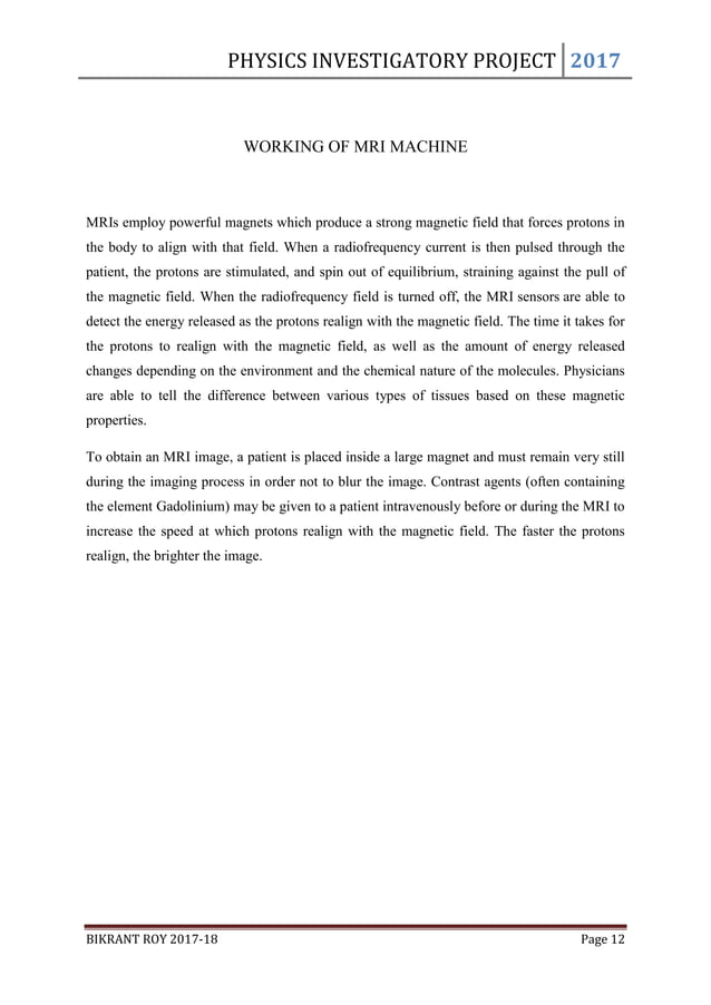 Physics Investigatory Project Class 11 & 12 | PDF