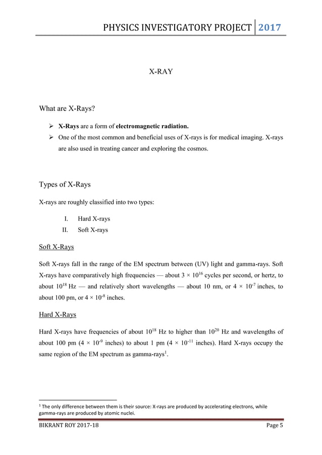 Physics Investigatory Project Class 11 & 12 | PDF