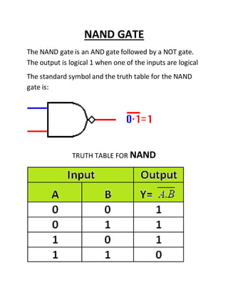 Physics investigatory project { LOGIC GATES} CLASS XII | PDF