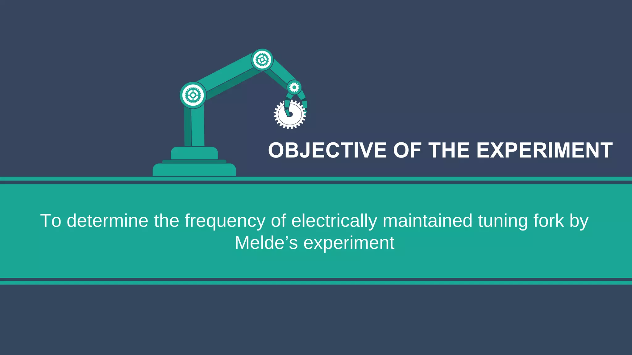 To determine the frequency of electrically maintained tuning fork by
Melde’s experiment
OBJECTIVE OF THE EXPERIMENT
 