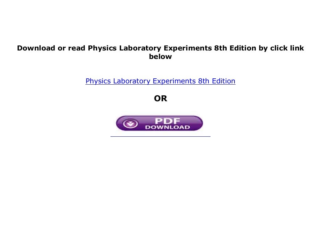 hardcover library Physics Laboratory Experiments 8th Edition 'Full