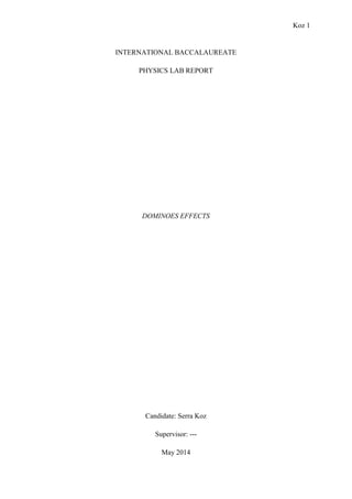 Physics Lab Report Cover Page