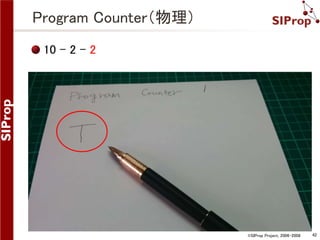 ©SIProp Project, 2006-2008 42 
Program Counter（物理） 
10 – 2 - 2 
 