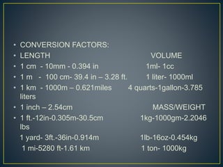 Important Conversion Factors physics lecture | PPTX