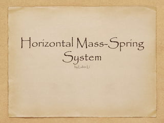 Horizontal Mass-Spring
System
by Lubin Li
 