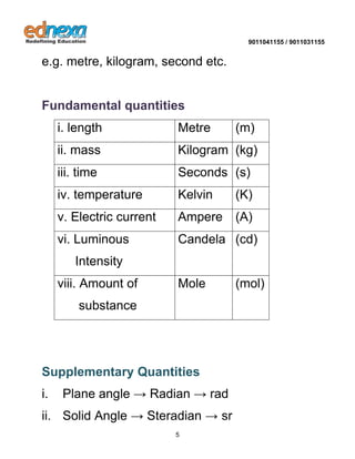 Physics Measurements Notes for JEE Main 2015 