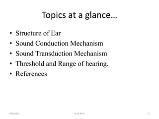 Physics of audition | PPTX