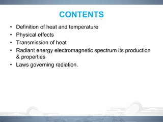 Physics of Heat Radiation and electrotherapy management | PDF
