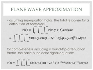 Wave Approximation Formulas Physics of ultrasound imaging | PPTX