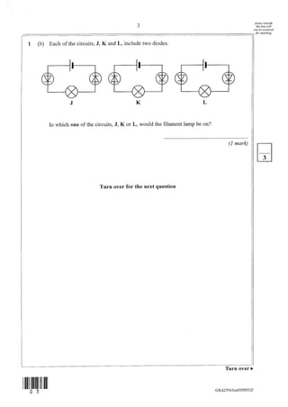 GCSE Physics P2 Exam Jan 2009