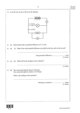 GCSE Physics P2 Exam Jan 2009
