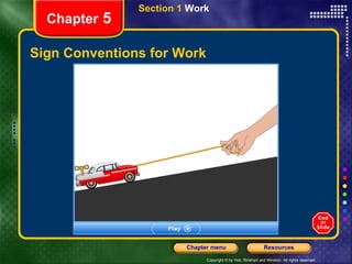 Sign Conventions for Work Chapter  5 Section 1  Work 
