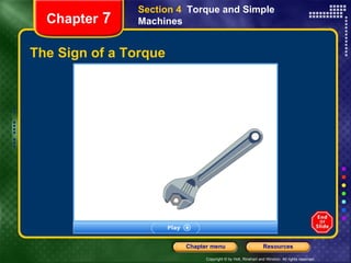 The Sign of a Torque Chapter  7 Section 4  Torque and Simple Machines 