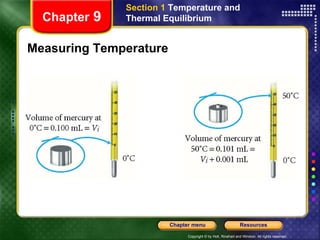 Measuring Temperature Chapter  9 Section 1  Temperature and Thermal Equilibrium 