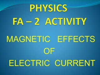 MAGNETIC EFFECTS 
OF 
ELECTRIC CURRENT 
 