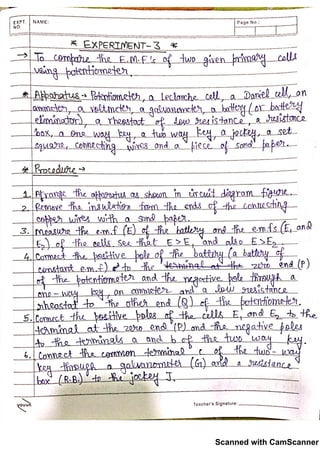 Physics Practicals Class 12 With Observations | PDF