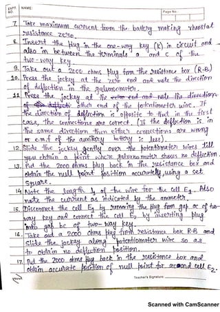 Physics Practicals Class 12 With Observations | PDF