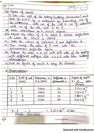 Physics Practicals Class 12 With Observations | PDF