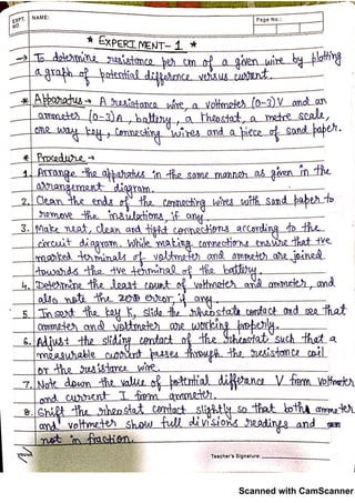 Physics Practicals Class 12 With Observations | PDF