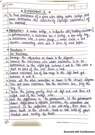 Physics Practicals Class 12 With Observations | PDF