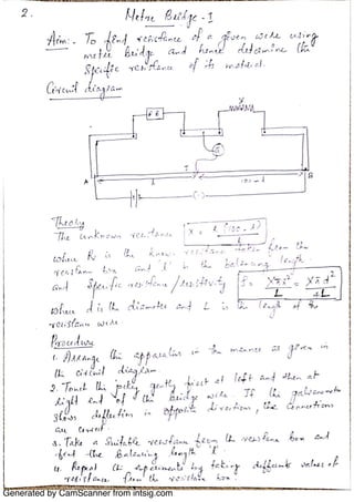 Physics Practical Notes Class 12 CBSE Final | PDF