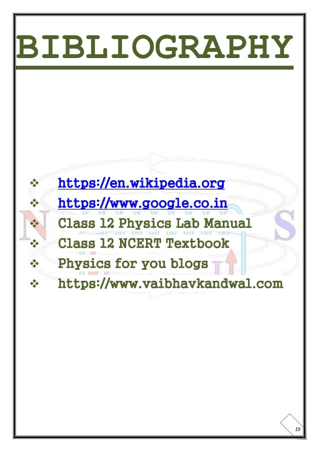 Cbse Class Xii Physics Investigatory Project Cbse Class Xii Physics Investigatory Project