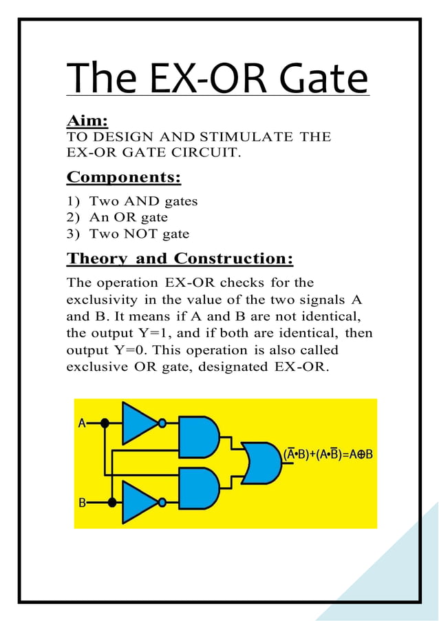 Physics Investigatory project Class 12 Logic Gates