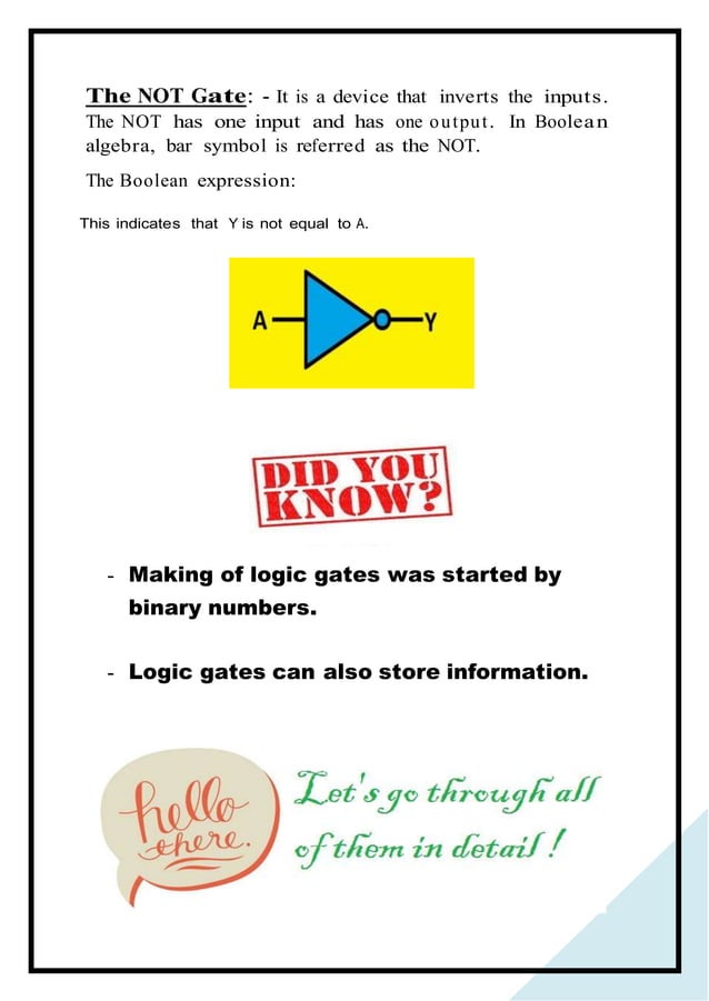 Physics Investigatory project Class 12 Logic Gates