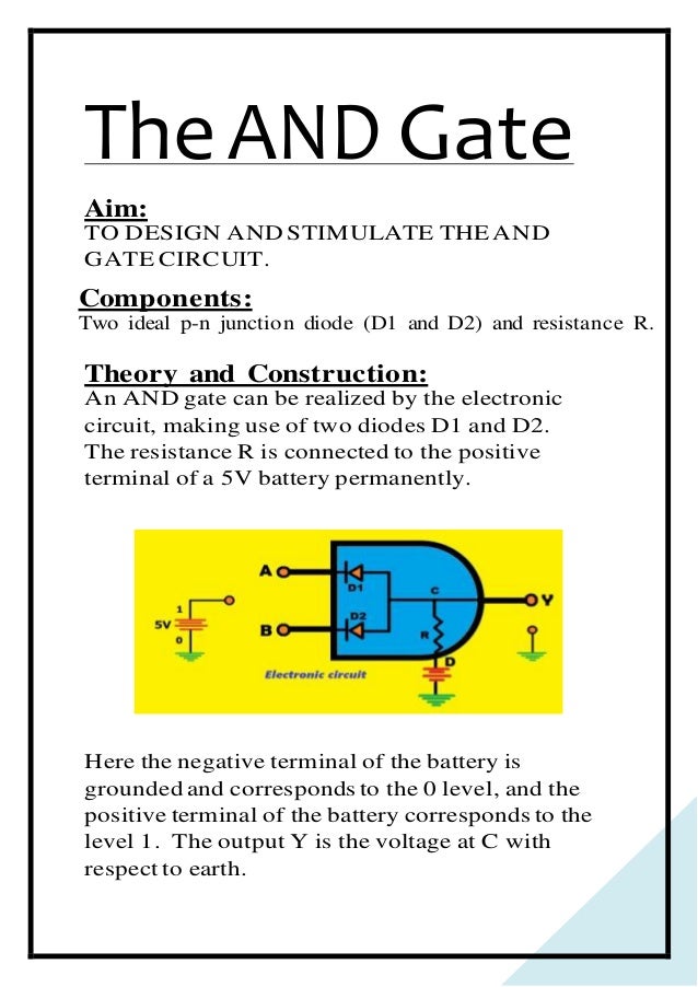 Physics Investigatory project Class 12 Logic Gates