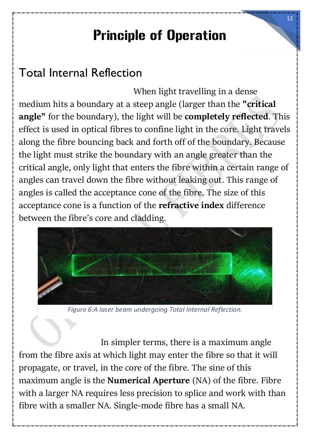"OPTICAL FIBRES" Physics Investigatory Project (Class XII)