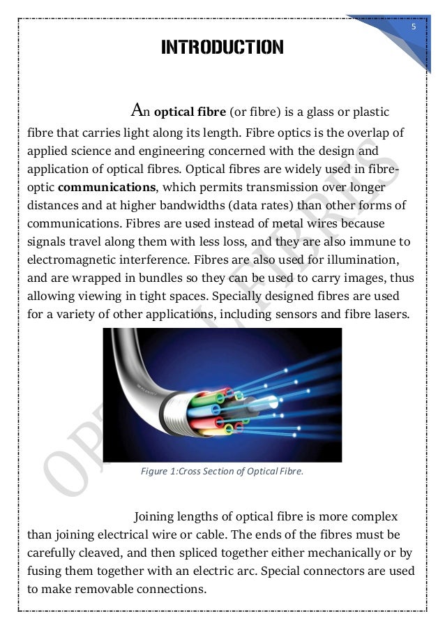 "OPTICAL FIBRES" Physics Investigatory Project (Class XII)