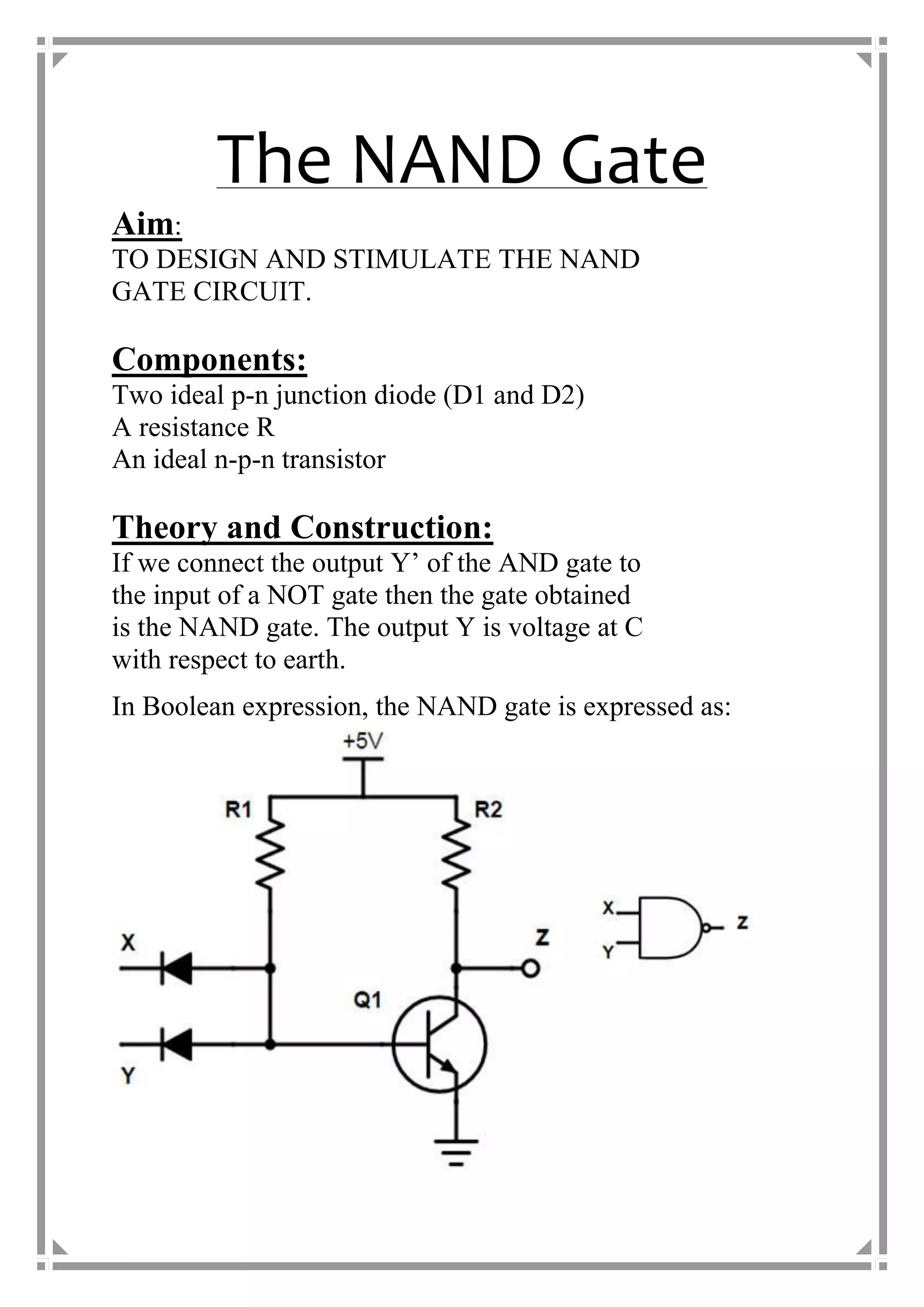 LOGIC GATE ||CLASS 12 PHYSICS I | PDF