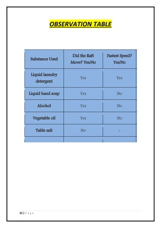 12 | P a g e
OBSERVATION TABLE
 
