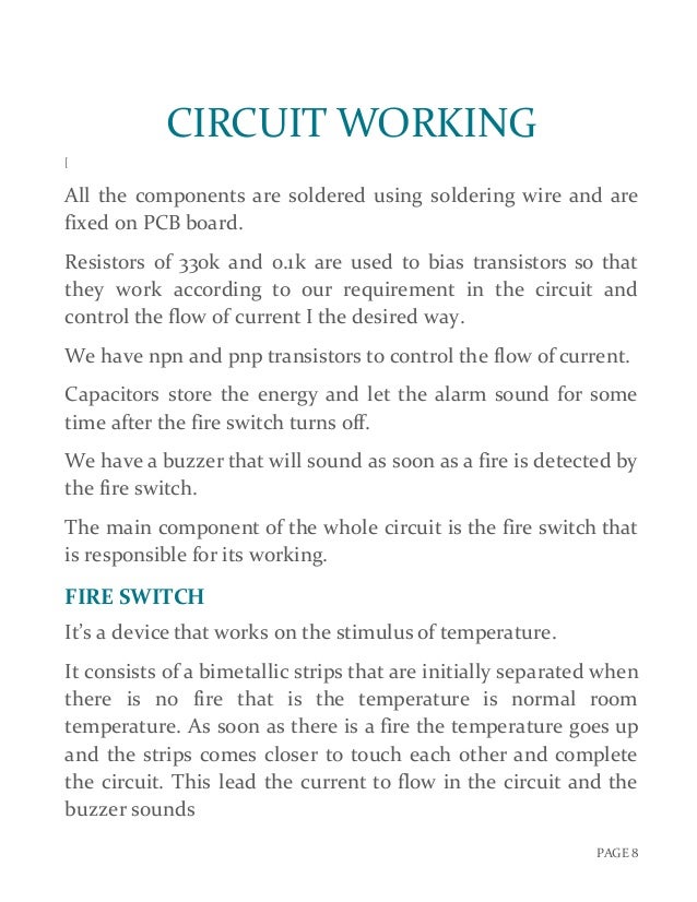 Working of fire alarm Working of fire alarm